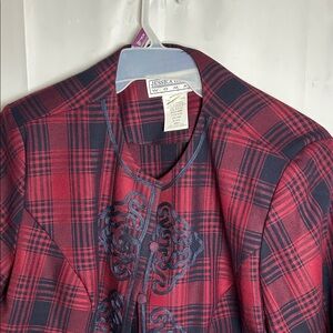 Jessica Howard Red and Black Plaid Women’s Jacket.